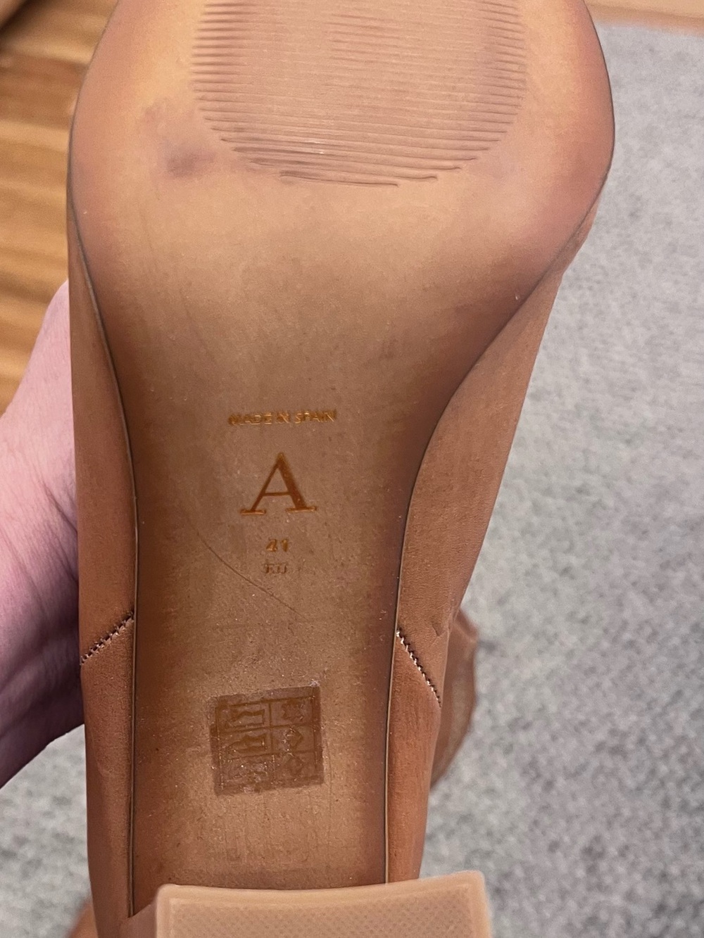 Brand New Anthropologie Tan Leather Pointed-Toe Mid-Calf Heeled Boots - Picture 4 of 5